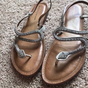 Antonio Melani silver snake sandals